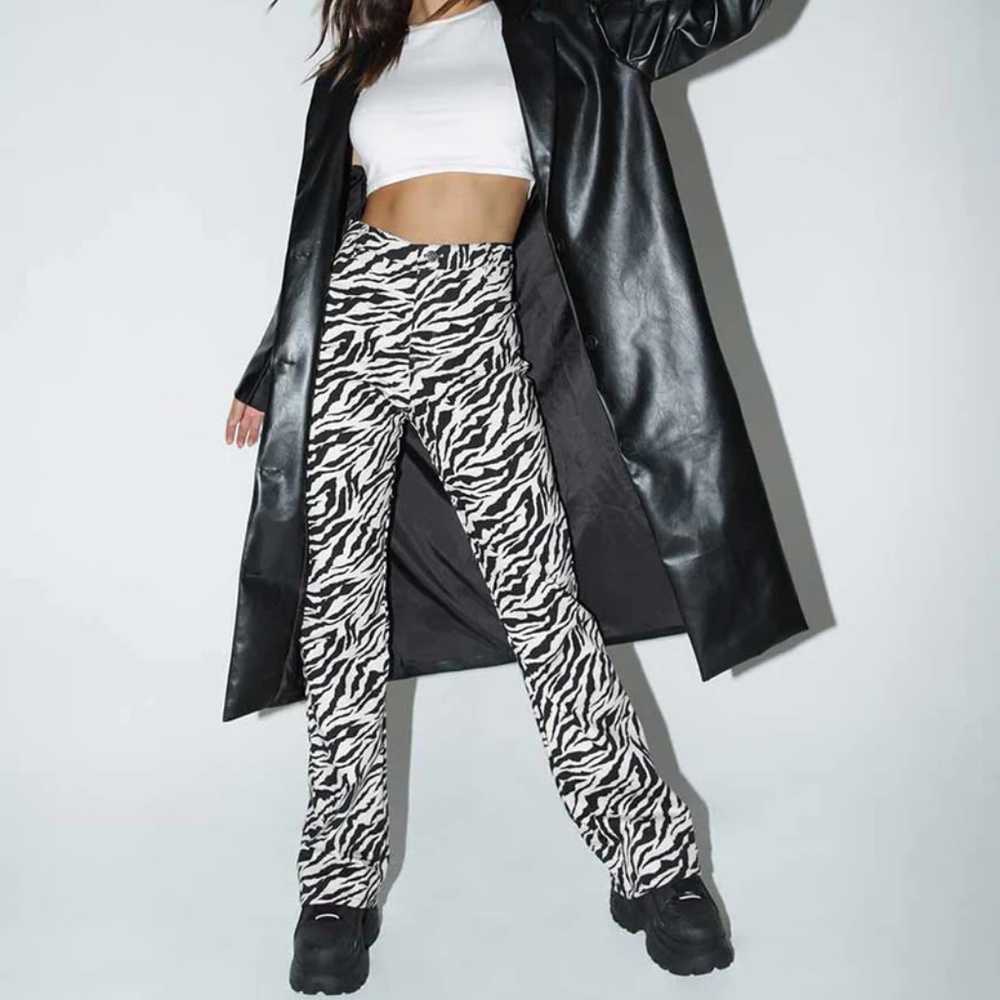 Motel Rocks Zebra  ZOVEN TROUSER 90S Zebra Black & White